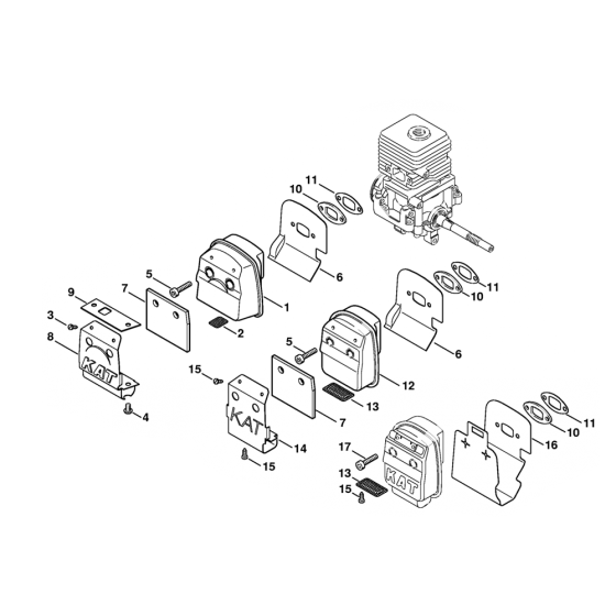 Stihl FS55 Muffler Cat Assembly