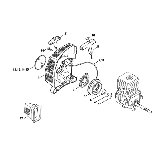 Stihl FS55 Rewind Starter Assembly