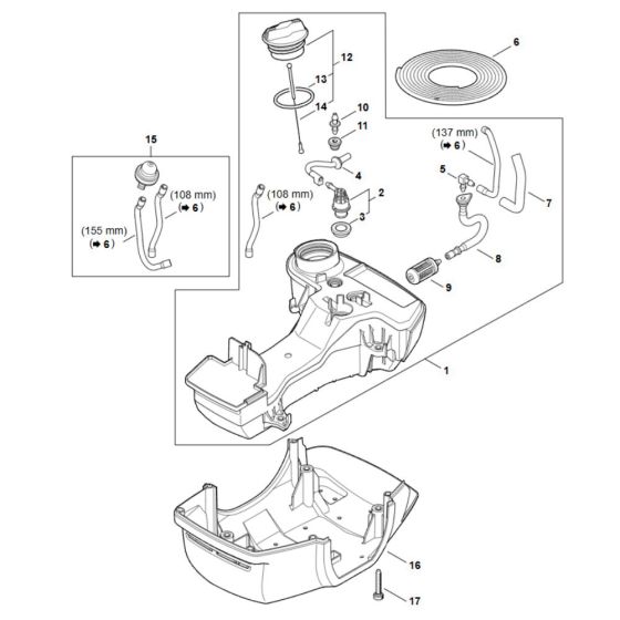 Fuel Tank Assembly for Stihl FS 561C