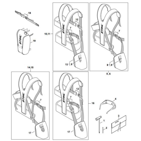 Harness Assembly for Stihl FS 561C