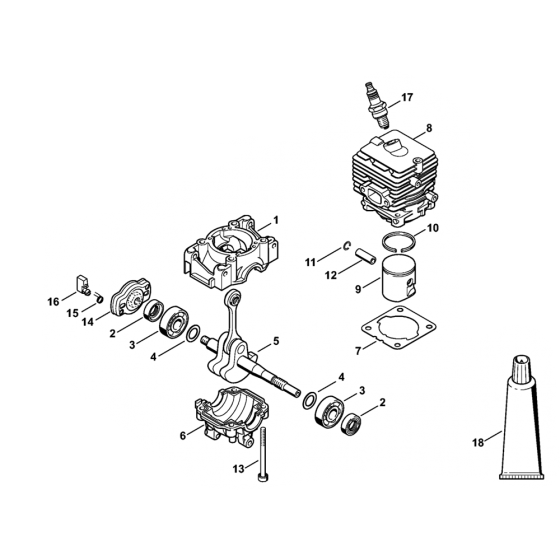 Stihl FS56 Crankcase Cylinder Assembly