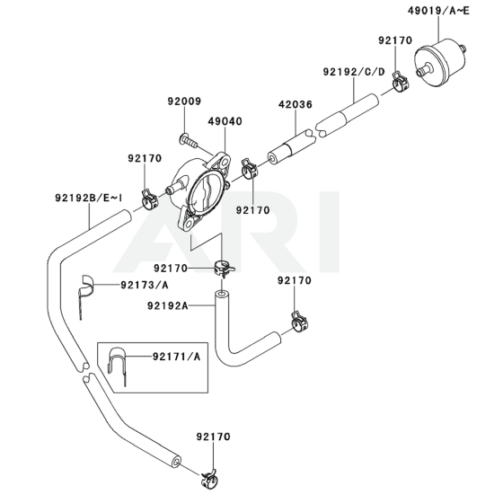 Fuel Tank / Fuel Valve for Kawasaki FS600V Engine