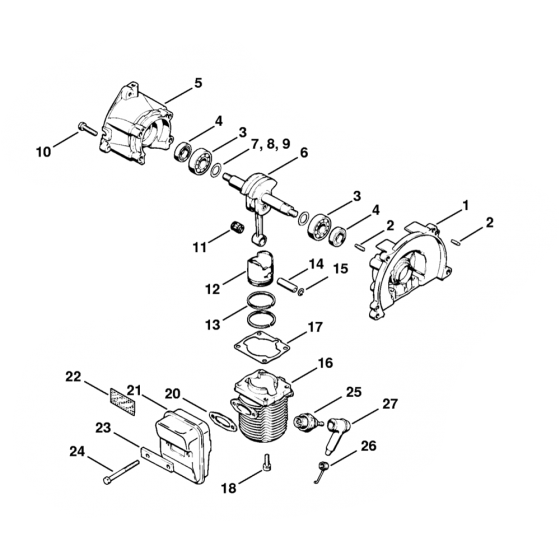 Stihl FS65 Crankcase Cylinder Assembly