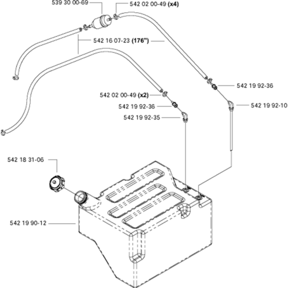 Fuel Tank Assembly for Husqvarna FS6600 D Floor Saw