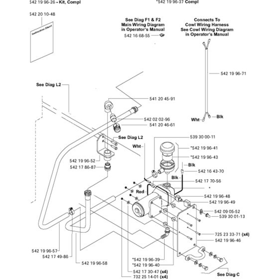 Water Pump Kit Assembly for Husqvarna FS6600 D Floor Saw