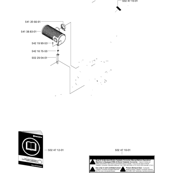 Catalytic Converter Kit Assembly for Husqvarna FS6600 D Floor Saw