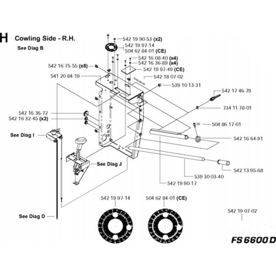 Cowling Side - R.H. Assembly for Husqvarna FS6600 D Floor Saw