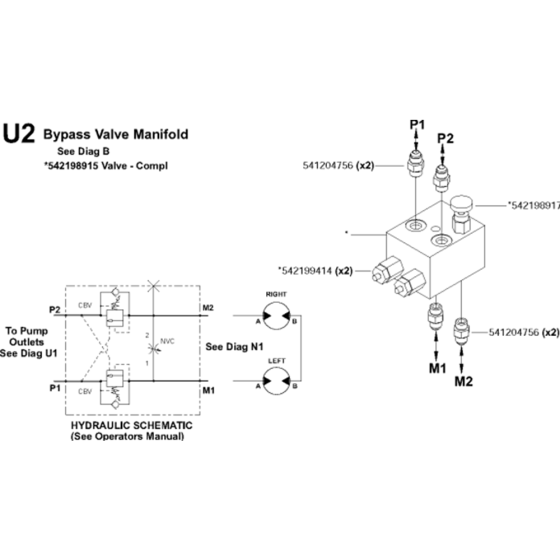 Bypass Valve Manifold Assembly for Husqvarna FS6600 JD T3 Floor Saw