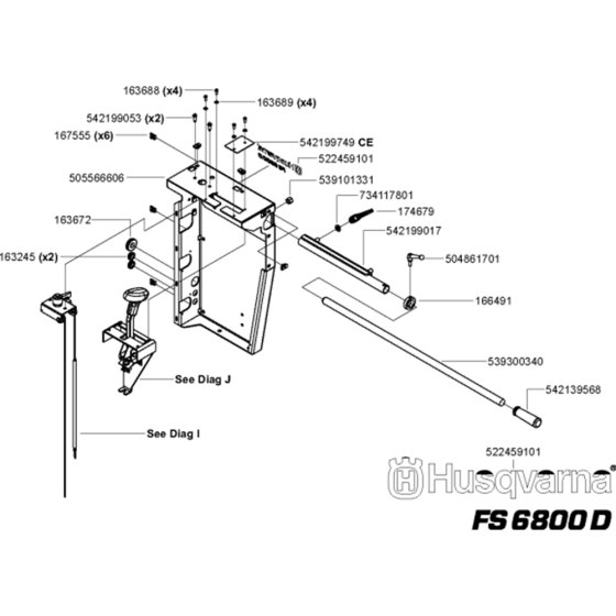 Cowling Side - R.H. Assembly for Husqvarna FS6800 YAN T3 Floor Saw