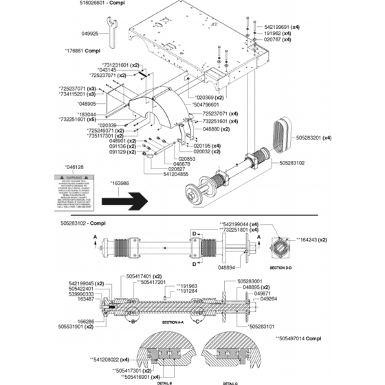 Side Cut Plunge Kit - 18/20” Assembly for Husqvarna FS6800 YAN T3 Floor Saw