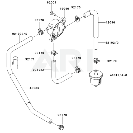 Fuel Tank / Fuel Valve for Kawasaki FS691V Engine