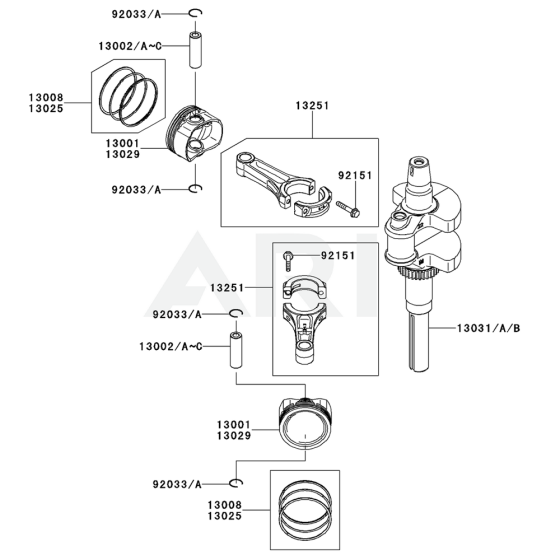 Piston / Crankshaft for Kawasaki FS691V Engine