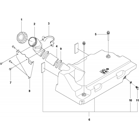 Fuel Tank Assembly for Husqvarna FS7000 Floor Saw