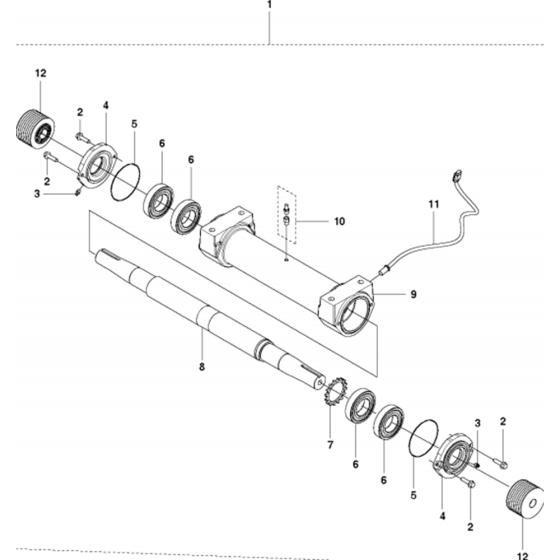 Blade Shaft-2 Assembly for Husqvarna FS7000 Floor Saw