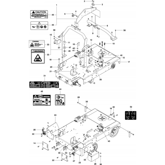 Base Plate Assembly for Husqvarna FS7000 Floor Saw