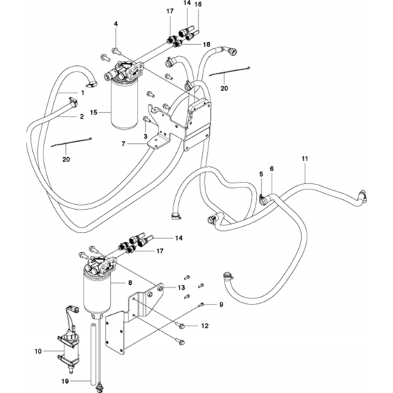 Fuel system Assembly for Husqvarna FS7000 Floor Saw