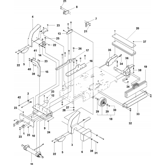 Base Plate 60" Assembly for Husqvarna FS7000 DL Floor Saw