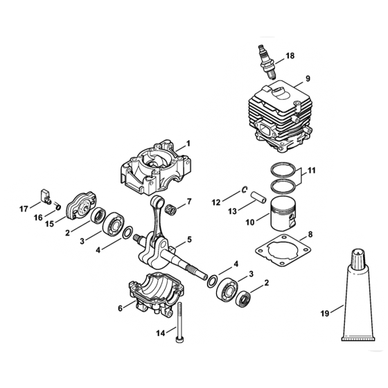 Stihl FS70 Crankcase Cylinder Assembly