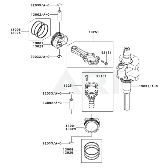 Piston / Crankshaft for Kawasaki FS730V Engine