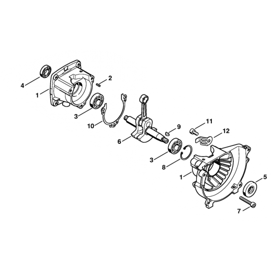 Stihl FS83 Crankcase Assembly