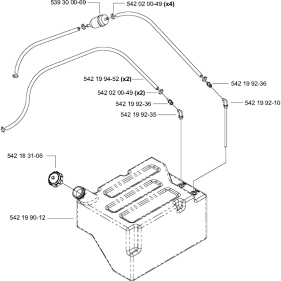 Fuel Tank Assembly for Husqvarna FS8400 Floor Saw