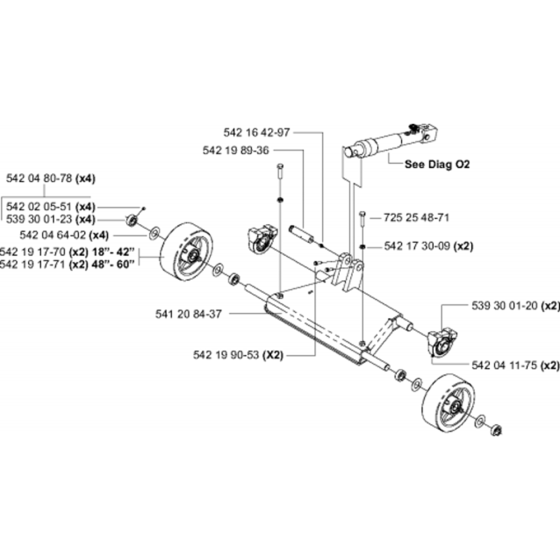 Front Axle Assembly for Husqvarna FS8400 Floor Saw