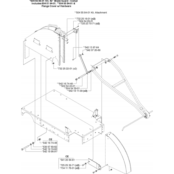 Blade Guard Attachment - 42” Assembly for Husqvarna FS8400 Floor Saw