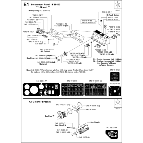 Instrument Panel - 1-Speed Assembly for Husqvarna FS8400 Floor Saw