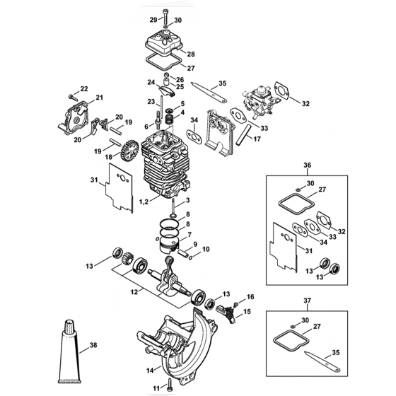 FS91 FS91r Engine Assembly