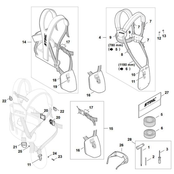 Harness Assembly for Stihl FSA 400