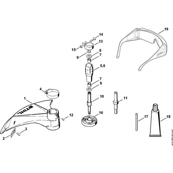 Deflector, Bearing housing for Stihl FSB-KM KombiTool