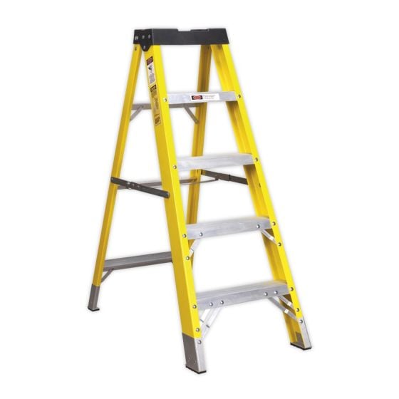 Fibreglass Step Ladder 4-Tread EN 131 Sealey Part No. FSL5