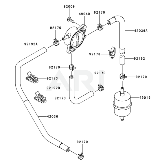 Fuel Tank / Fuel Valve for Kawasaki FT691V Engine