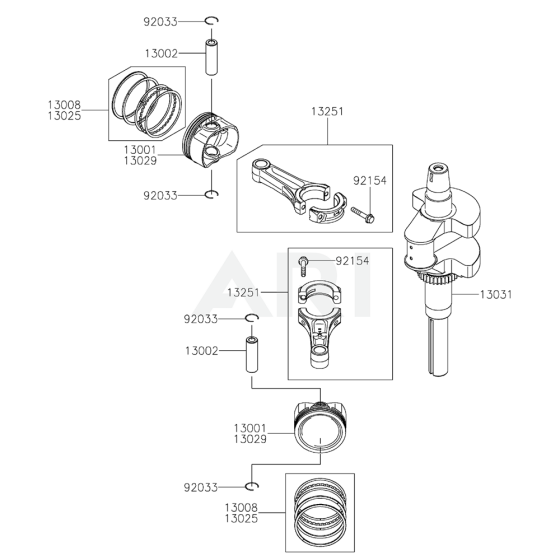 Piston / Crankshaft for Kawasaki FT730V Engine