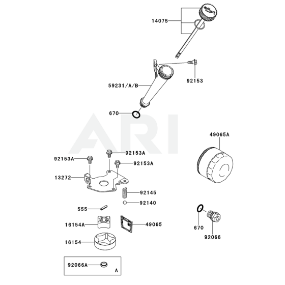 Lubrication Equipment for Kawasaki FX481V Engine