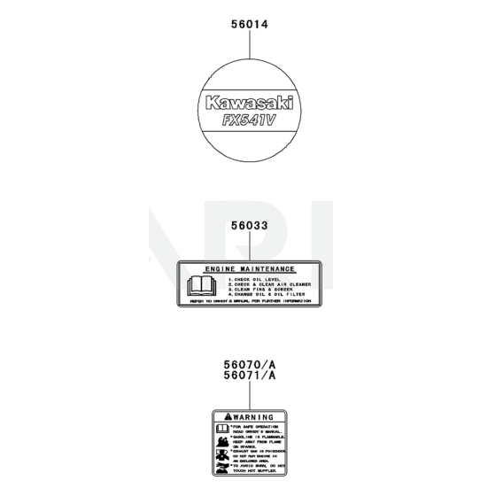 Label for Kawasaki FX541V Engine