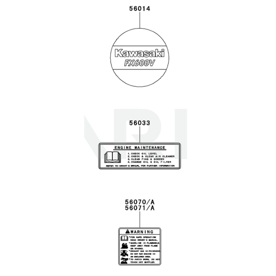 Label for Kawasaki FX600V Engine