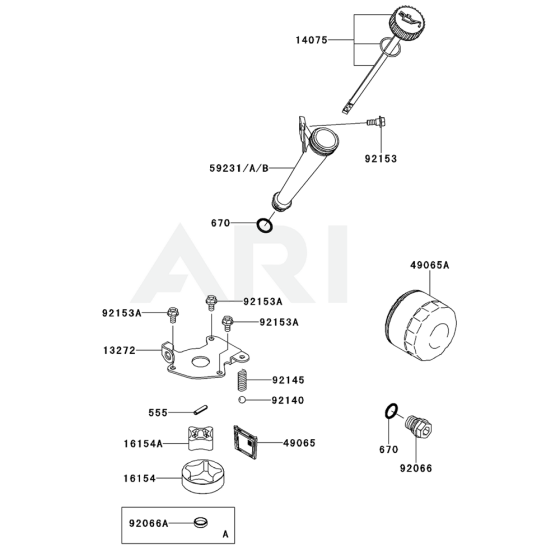 Lubrication Equipment for Kawasaki FX600V Engine