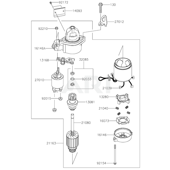 Starter for Kawasaki FX651V Engine