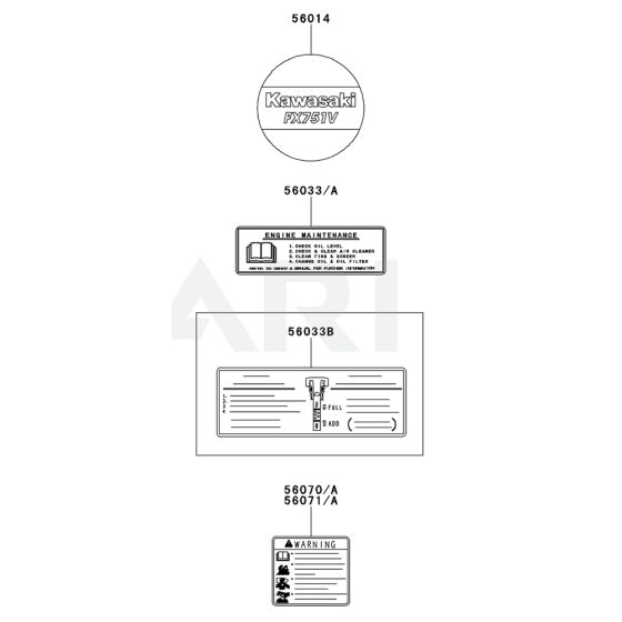 Label for Kawasaki FX751V Engine