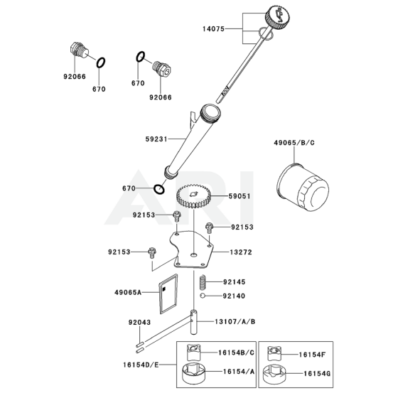 Lubrication Equipment for Kawasaki FX751V Engine