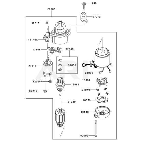 Starter for Kawasaki FX751V Engine