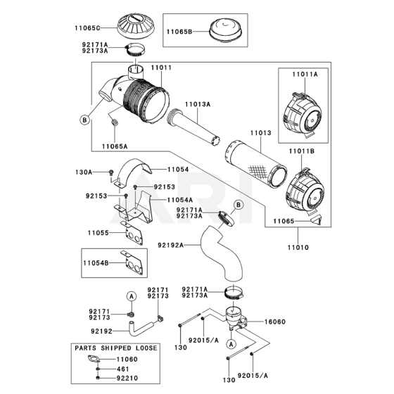 Air Filter / Muffler for Kawasaki FX751V Engine