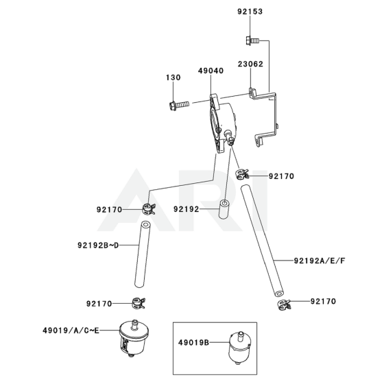 Fuel Tank / Fuel Valve for Kawasaki FX801V Engine