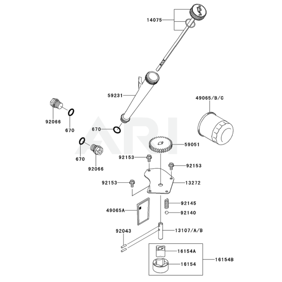 Lubrication Equipment for Kawasaki FX801V Engine