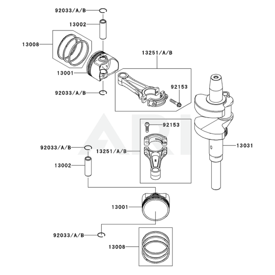 Piston / Crankshaft for Kawasaki FX801V Engine