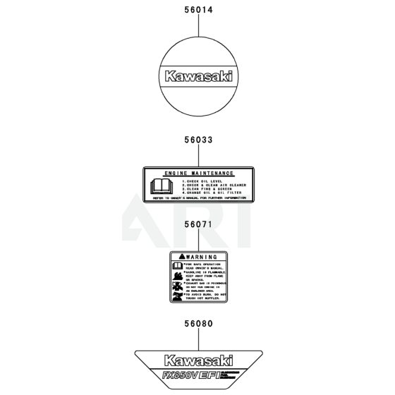 Label for Kawasaki FX850V Engine