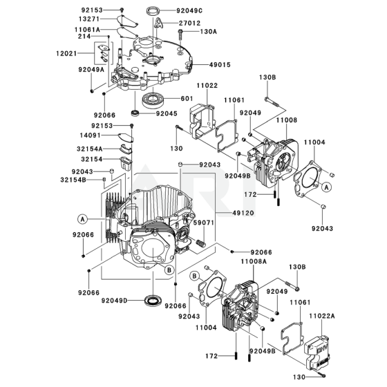 Cylinder / Crankcase for Kawasaki FX921V Engine