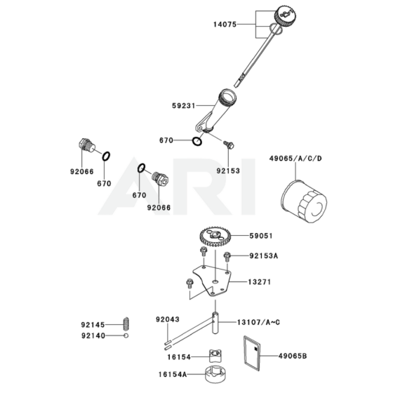 Lubrication Equipment for Kawasaki FX921V Engine