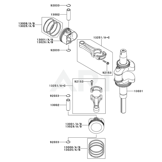 Piston / Crankshaft for Kawasaki FX921V Engine